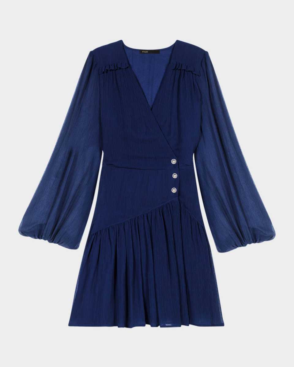 Rory Chiffon-Effect Wrap Dress